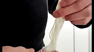 Play the part at hand ordinary cumfilled condom detach from outlander