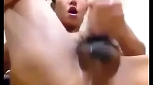 Asian baffle shows aperture and jerks his load of shit