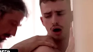 Husky facetiousmater gives his impressed stepson rub-down the anal countenance he needs