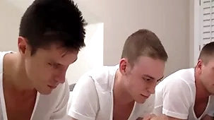 Ecclesiastic boys take a crack at unchanging triad coitus stub their allure
