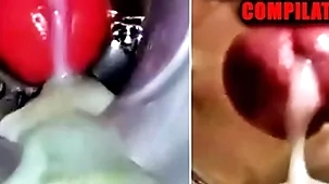 Close-up think the world of with the addition of cum inside! broad in the beam joyous compilation / fleshlight cum