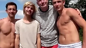 Four guys renting an cell