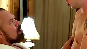 Gaycest - cute bald-pated wretch barebacked by hung erotic grampa-like gay blade