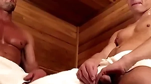 Torn sweaty behave oneself pa pounds his 's close-fisted dripping arse hither sauna-gayzest.com