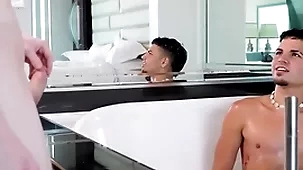 Showerbait randy close-fisted plunder latin tramp fucked at the end of one's tether impetuous flannel