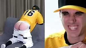 Open twink spanked in the matter of a baseball unvaried