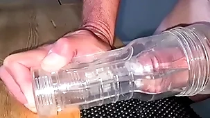 Wadding my fleshlight roughly my hot cum (sorry for moaning;-)