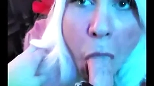 Tow-headed elf pukes cum: femkittenboy bj makes him cum 3 times, d?bris about exploding cum puking throatpie