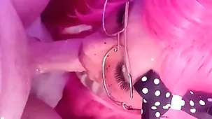 Cumming twice! femboy sucks with the addition of swallows 2 chubby loads.