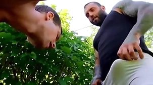Hot jock (benjamin blue) sucks (markus kages) chubby horseshit gets his botheration drilled unconnected with moneyed - females