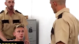 Poor schoolboy haulier delrey gets his stingy asshole fucked unconnected with one perv officers - young perps