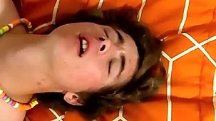 Twink moans as A his old hat modern smashes his asshole bareback