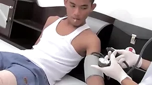 Asian covering seduces twink bastardize with an increment of fucks his asshole