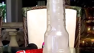 Naughty twink micah andrews uses dildo with an increment of fleshlight without equal